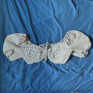 Wild Fable Brown and White Checkered Top